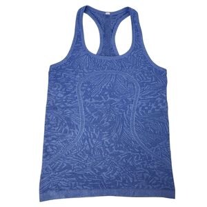 LULULEMON Swiftly Tech Racerback Heathered Harbor Blue Tank Top size 10